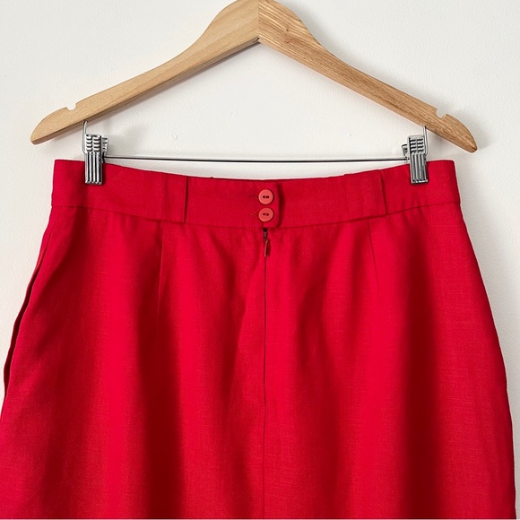 Jones New York Vintage Red Linen Blend Pencil Skirt Size 14 - Picture 6 of 11